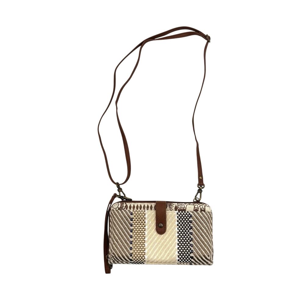 Sackroots Woven Straw Natural Fiber Crossbody or Shoulder Pocketbook Zip Around